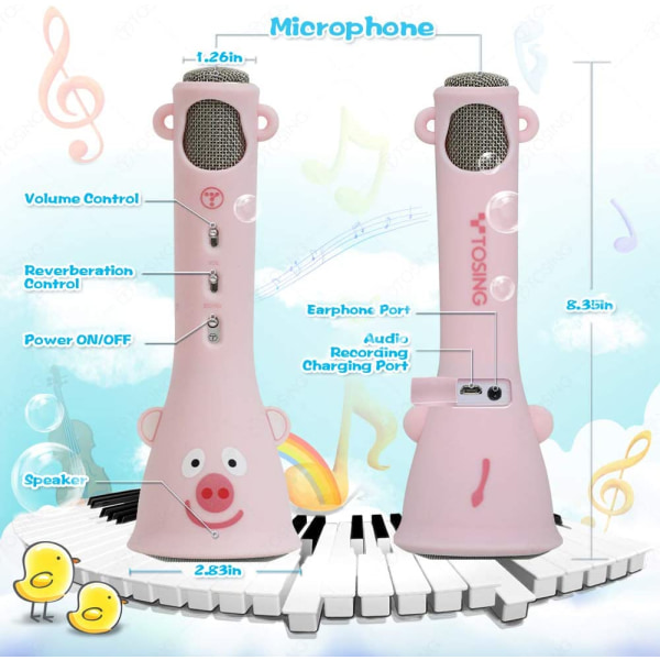 Karaokemikrofon for barn Trådløs Sing Machine-rosa