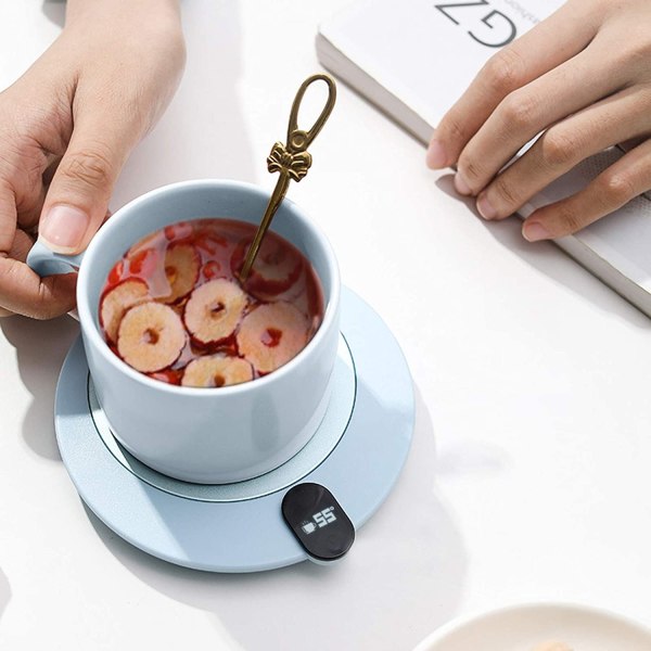 Automatisk kaffeværmer, USB kopvarmer med 3 temperaturer-blå
