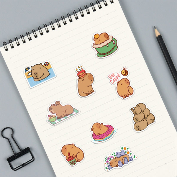 50 st Tecknade Capybara Graffiti Bagage Dekaler