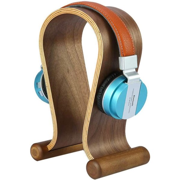 Hörlursställ i trä, skrivbord för studiohörlurar