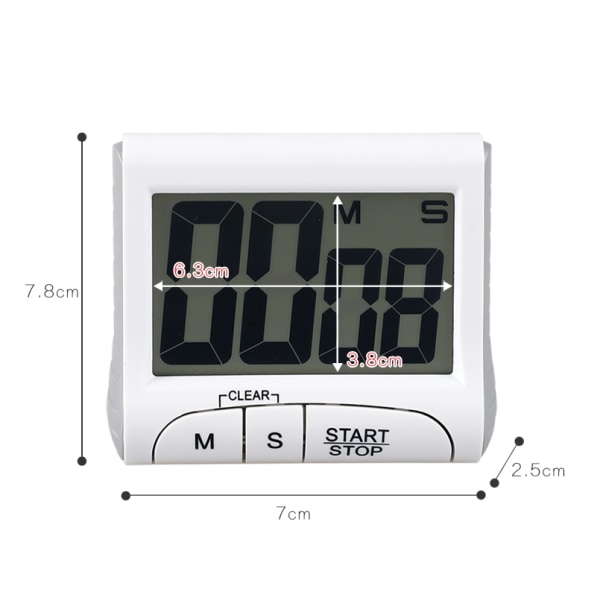 Vit / Grå \"Nedräkning\" Kök Timer