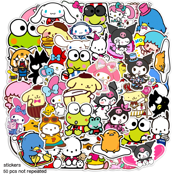 50 stk. Sanrio Kulomi Graffiti-klistermærker til bærbar computer og skateboard
