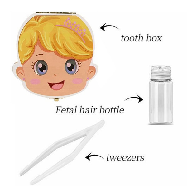 Babytannboks, arrangør for minnesaker for barn i tre, tannbeholder 4#