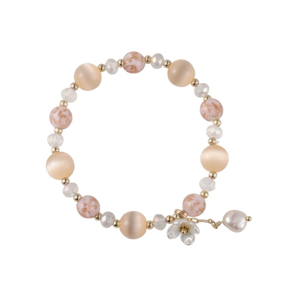 Pink Crystal Damarmband, Lucite Shell Flower Strand