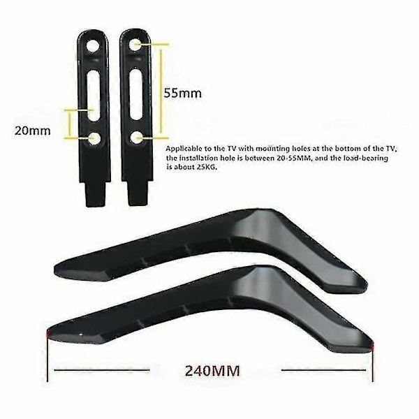 Universell Svart TV-fot Base Festeholder for 32-65 Tommers LCD TV [HONGDE]