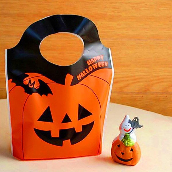 50 kpl plast Halloween festpåsar Halloween Trick or Treat Presentpåsar Tygpåsar Presentpåsar för navetta