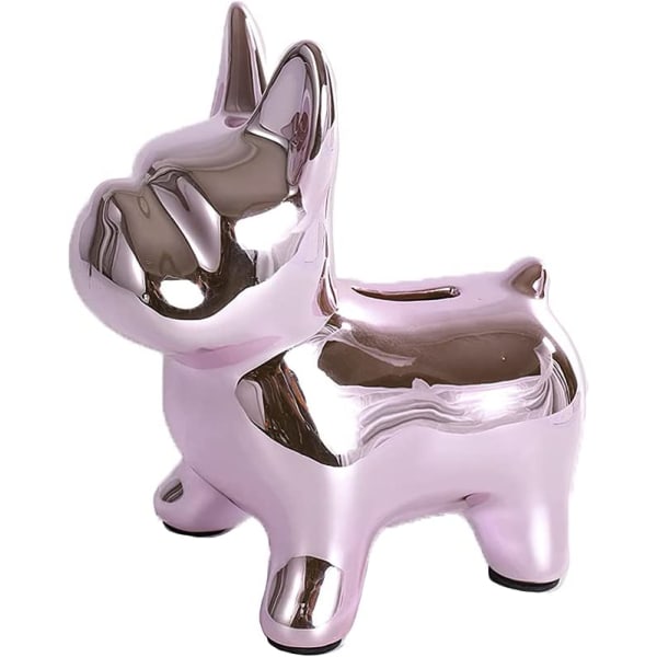 Mote Bulldog forgylt håndverksstatue kreativ gave (rosa)