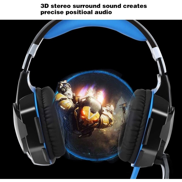 Gaming Headset Mikrofon LED Stereo Bas Audio