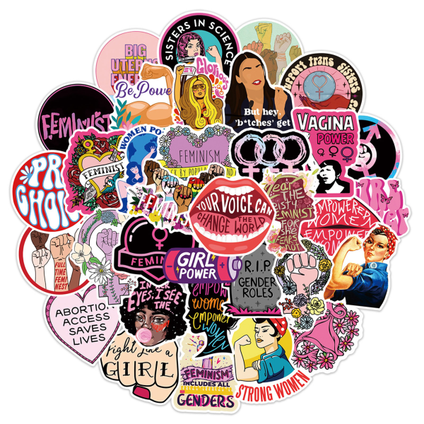 50 kpl / setti Feministiset Tarrat Girly Girl Power Tarrat