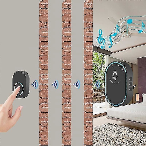 Naiwang Trådlöst Musikdörrlarm med Justerbar Volym, Kompatibel med 43hz Trådlös Detektor Plug-in