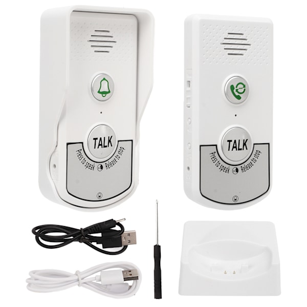 Wireless Intercom Doorbells 1000m Distance Excellent Chip White Voice Intercom Doorbells for Homes Hotels Villas Factories