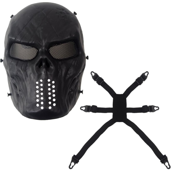 Rinling Airsoft Mask,Skull Helmask Army Fans Supplies M06 Tactical Mask f?r Halloween Airsoft CS Game Cosplay og Party