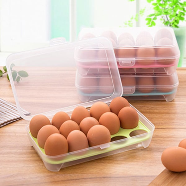 Opbevaringsboks til 10 æg/æggeholder - Køleskab (hvid)
