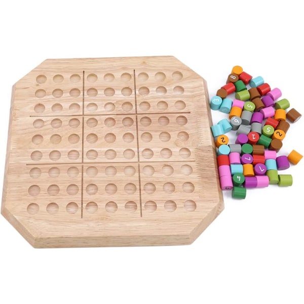 Massivt trä matematik Sudoku Pusselspel Digitala lärleksaker