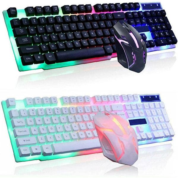 Trådlöst tangentbord och mus-kit GTX300 Combo Kit LED-bakgrundsbelysning, vit
