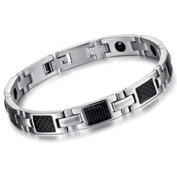 Nytt Magnetiskt Armband i Rostfritt Stål för Män med Inläggningar [HONGDE]