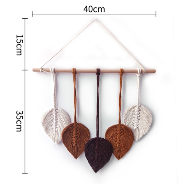 Hängande handvävd Boho-blad väggdekoration