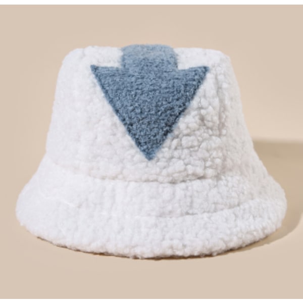 Fluffy Bucket Hat Varm for Voksne Fargerik Pilspiss, Blå