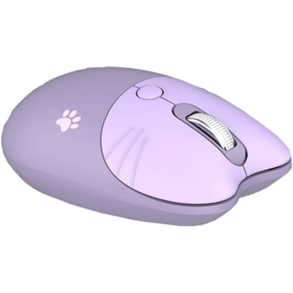 Trådlös Mus Söt Datormus 1600 DPI Mindre Ljud Bärbar USB-mus Trådlös Mus för PC Laptop Dator Notebook MacBook Flickpresent (lila) purple