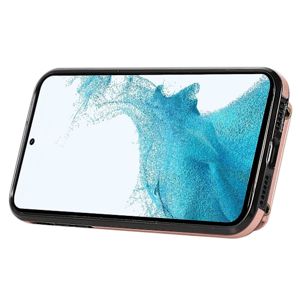 Samsung Galaxy S22 5g Kotelo Rfid-suojauksella Jalustalla Matkapuhelimen Suojus Tpu+pu Nahkainen Puhelinkotelo[HONGDE]