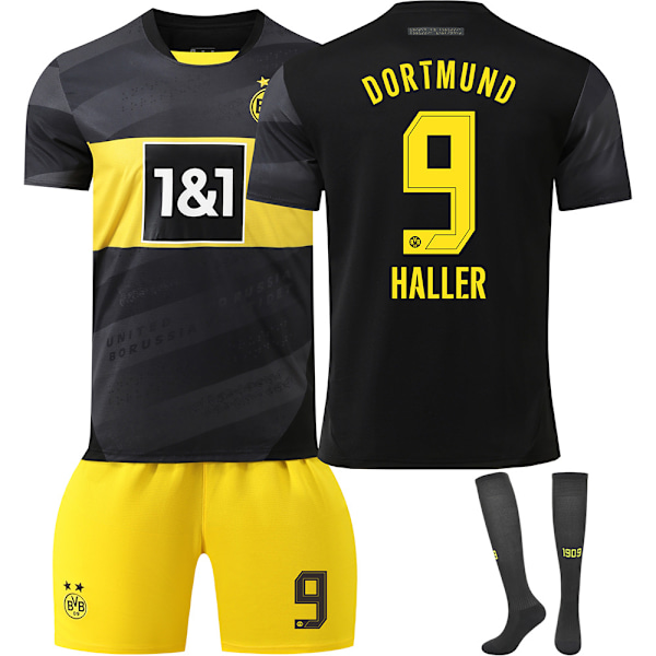 2024-2025 Dortmund trøje nr. 9 Allais 10 Sancho 11 Reus hjemmebane fodbolduniform børne drenge og pige sæt{HONGDE} Size 10 socks 18 yards