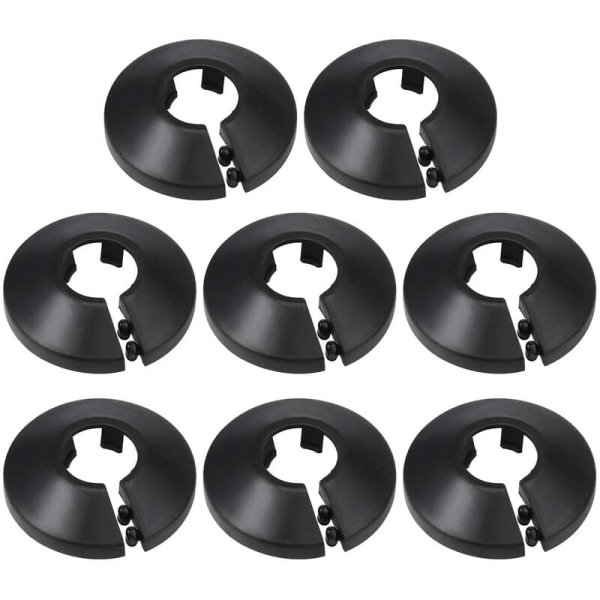 16mm rörskyddsdekorationer PP Kylare Vattenrör Väggskydd Svart 8 st