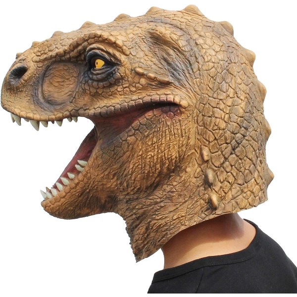 CreepyParty Dinosaurus Mask T-rex Huvud Latex Realistisk Djur Helhuvud Mask för Halloween Kostym Fest Karneval Cosplay