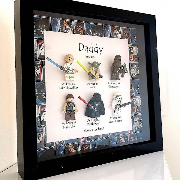 Superhelte Fotoramme Vægkunst Retro Tegneseriefigur Familie Dekoration black(6 people)