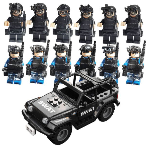Leksaksbyggstenar för 12 personer + Humvee för barn Cobi Cada kompatibel