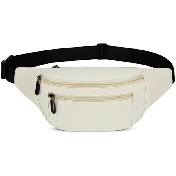 Running Belt,for Women and Men, Water Resistant,Sports Waist Pack Bag, Multi-layer satchel(White)