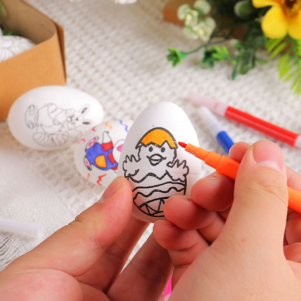 4 set påskägg DIY handmålade ägg, tecknade kaninägg barn handgjorda handgjorda gåvor