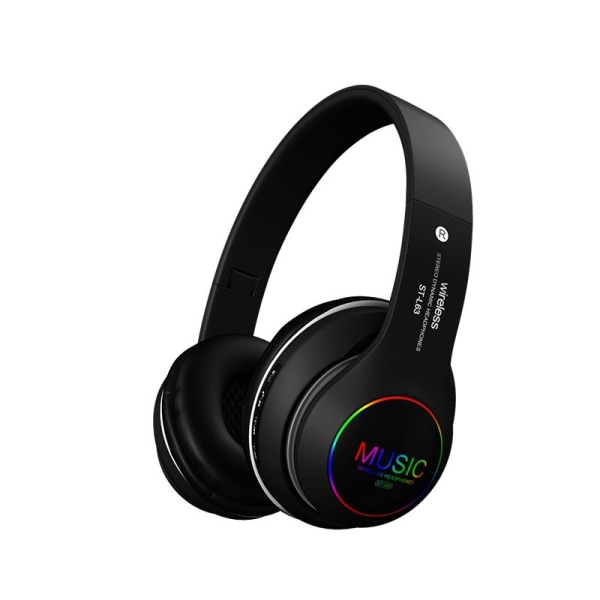 Vikbara trådlösa Bluetooth 5.0 hörlurar Headset Svart