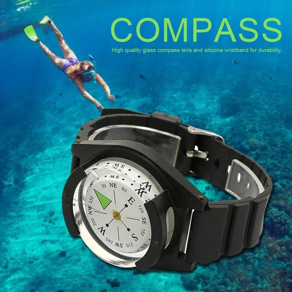 Profesjonelt håndledddykkerkompass, vanntett kompass, (2 stk)