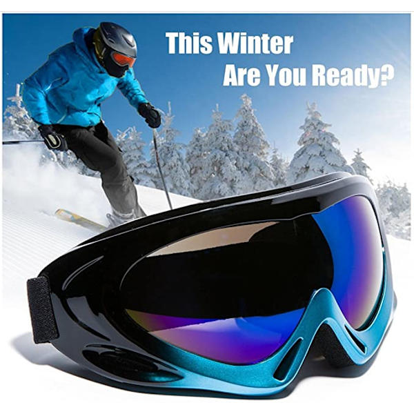 Professionelle skibriller UV400 beskyttelse snecykel, sort