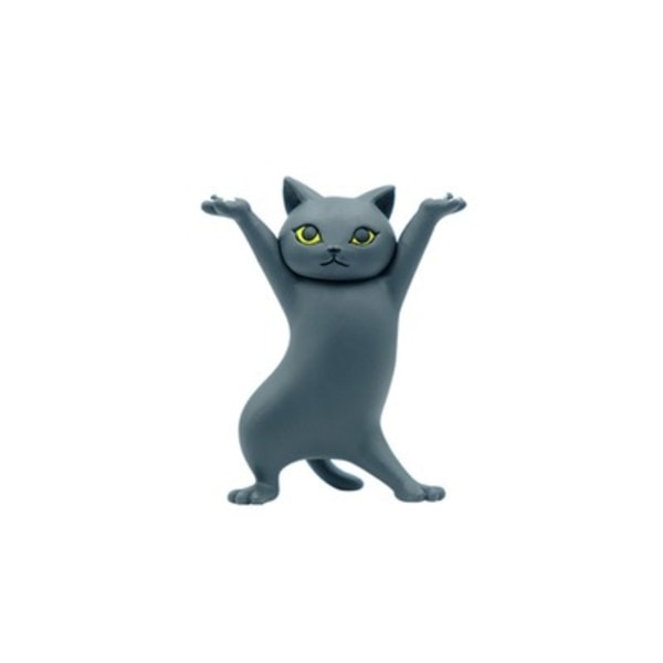 2stk Dancing Cat Penholder for Home Decoration-svart