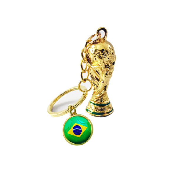 2 Stk World Cup Match Nøkkelring-Fotball Nøkkelring -Brasil