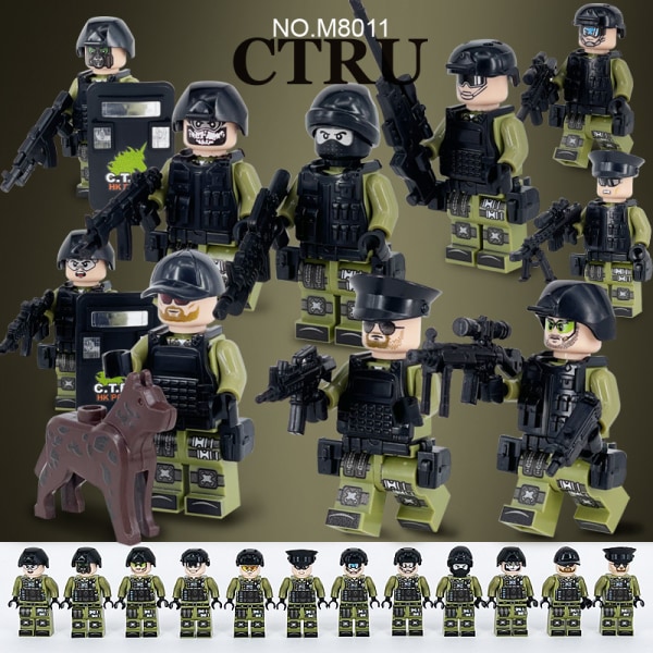 12 antiterrorist specialstyrkor, urban polis dockor figurer leksaker