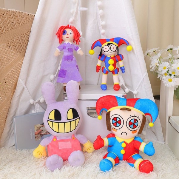 2 stk. The Digital Circus Plush, The Amazing Digital Circus Plush - Clown Pomni og Jax Cartoon Anime Digital