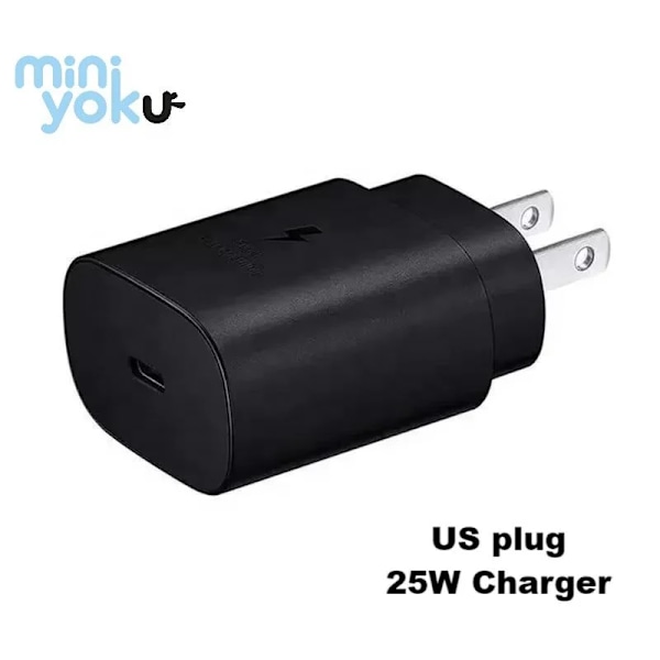 S24 Ultra 25w 45w Original USB C Strömadapter Typ C Reseladdare Väggladdare För Samsung S21 S22 Note 10 Supersnabb Laddare EU black