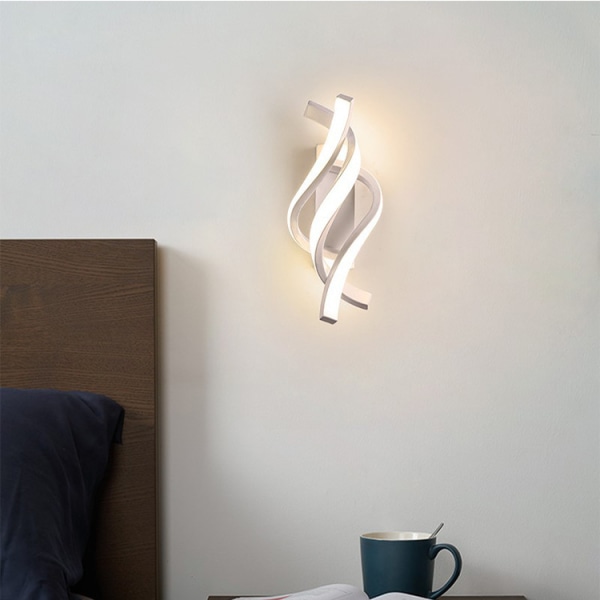 LED-vägglampa, 12W böjd vägglampa, varmt ljus (vit)