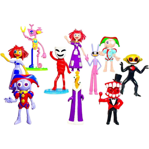 10 Fantastiske Digitale Cirkus Figurer Sæt, Pomni Jax Model Legetøj Til Børn Gaver, De Fantastiske Digitale Cirkus Samleobjekter Anime Figurer 10pcs-b