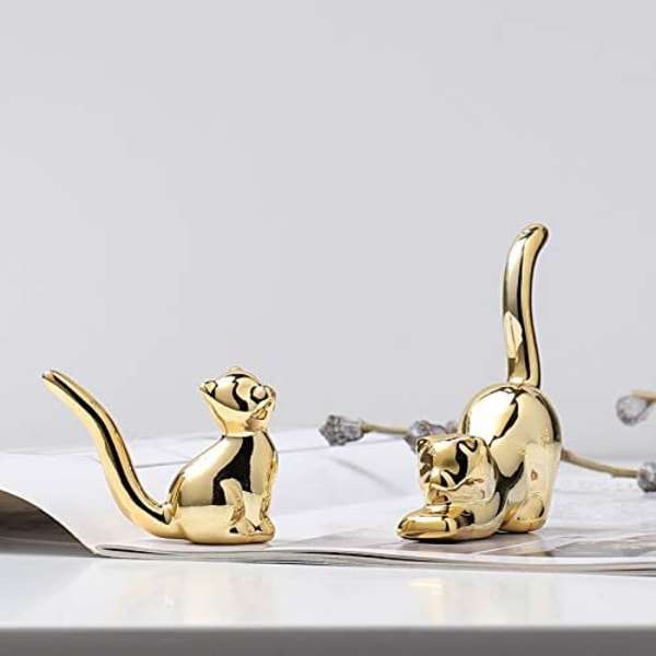 Keramiske dyrefigurer ornamenter (katt)