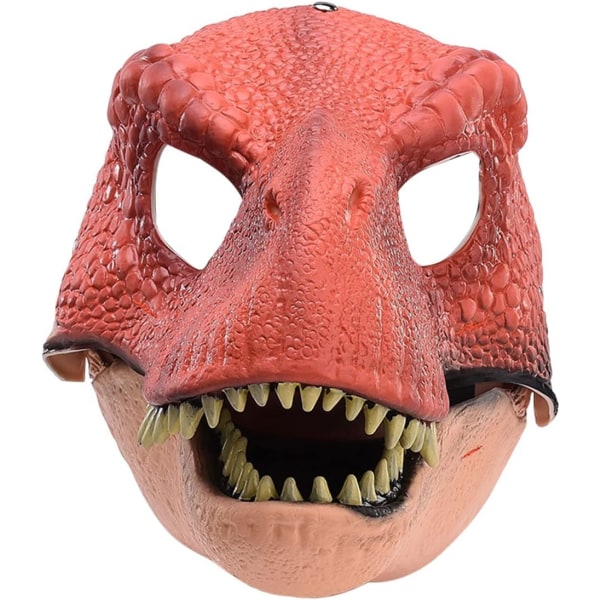 BestAlice Dino Mask Moving Jaw, Dinosaur Mask Huvudbonader, Jurassic Movable Dinosaur Head Toys Velociraptor Mask Halloween Brown 23 x 15 x 13 cm/9 x 5 x 6 inch