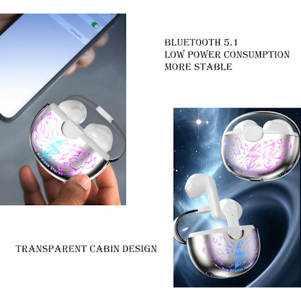Trådløst binauralt TWS-spill Bluetooth-headset - lav latenstid rosaA