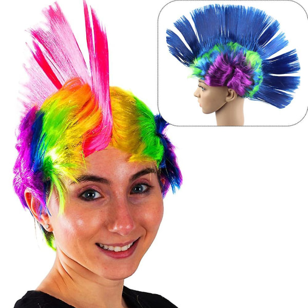 Rainbow Funny Wig - Halloween Wig Funny Party Supplies Hodeplagg