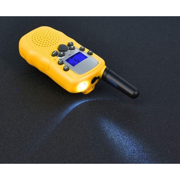 Handhållen walkie-talkie T388 för barn (gul, 2 st)