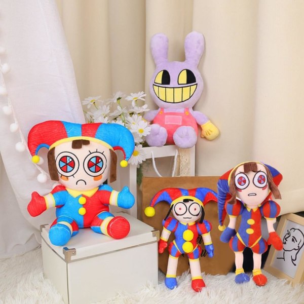 2 stk. The Digital Circus Plush, The Amazing Digital Circus Plush - Clown Pomni og Jax Cartoon Anime Digital