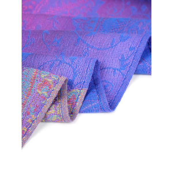 Boheme Jacquard-tørklæde med kvast til kvinder - Regnbuegradient, satin paisley, varmt og vindtæt