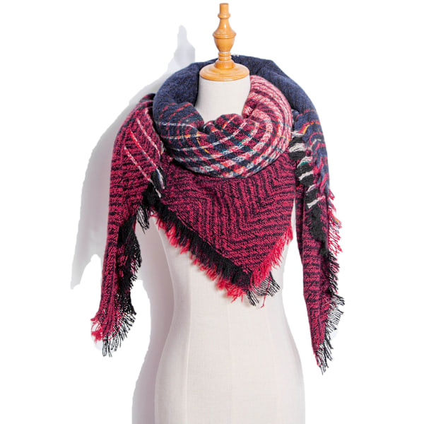 Women's Winter Scarf Triangle Knitted Scarf Casual Women's Plaid  Shawl and Wrap Women's