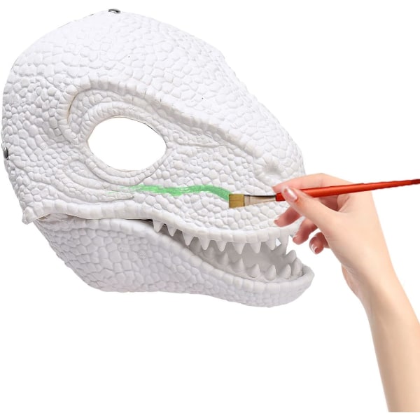 BestAlice Dino Mask Moving Jaw, Dinosaur Mask Huvudbonader, Jurassic Movable Dinosaur Head Lelut Velociraptor Mask Halloween White 23 x 15 x 13 cm/9 x 5 x 6 inch